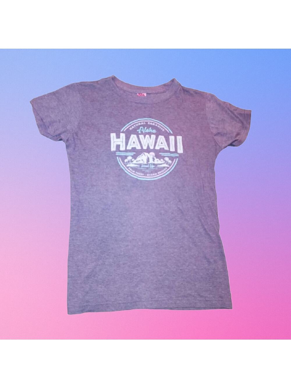ISLAND GIRL Purple Hawaiian T-Shirt Souvenir Size Small